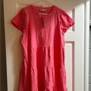 J. Crew Pink Tiered Dress, Large
